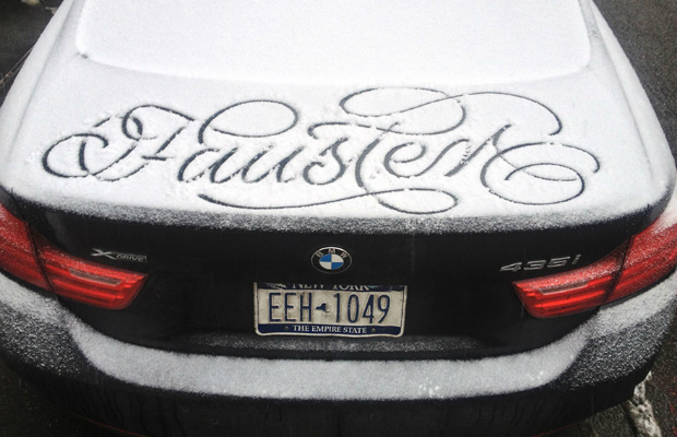Mystery artist leaves beautiful typographic messages in the snow