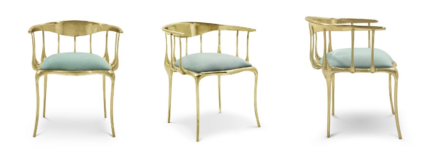 dining chair, solid brass, modern dining chair, statement piece, avant-garde, craftsmanship, metalwork, dining room
