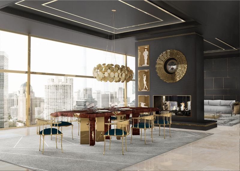 Refined and Modern Dining Tables For Your Astonishing Dining Room modern dining table Modern Dining Tables For A Contemporary Living Room empire dining table by boca do lobo modern dining tables 25 Modern Dining Tables With A Luxury Design empire dining table by boca do lobo
